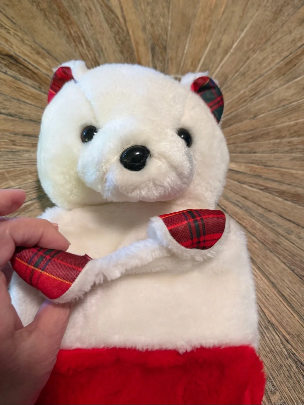 Vintage 1987 Mac Bear Plush Teddy Bear Christmas Stocking Lees Mfg. Co. Tartan